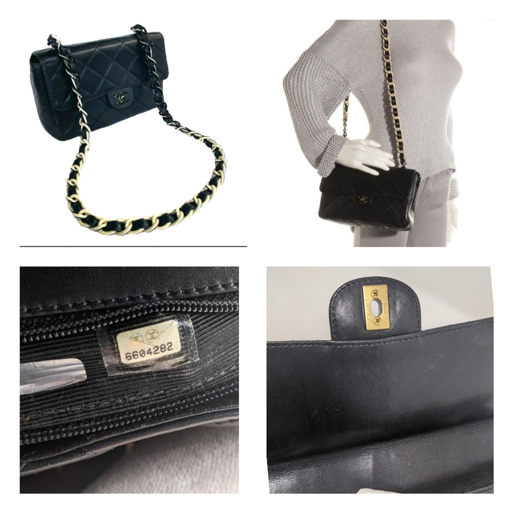 🚨Sale! 🎉HP🎉CHANEL SO BLACK Flap Bag Black White Hardware Rare! 🦄 Vintage - Picture 16 of 16
